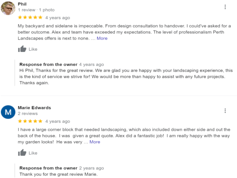 Good Landscaping Reviews Perth